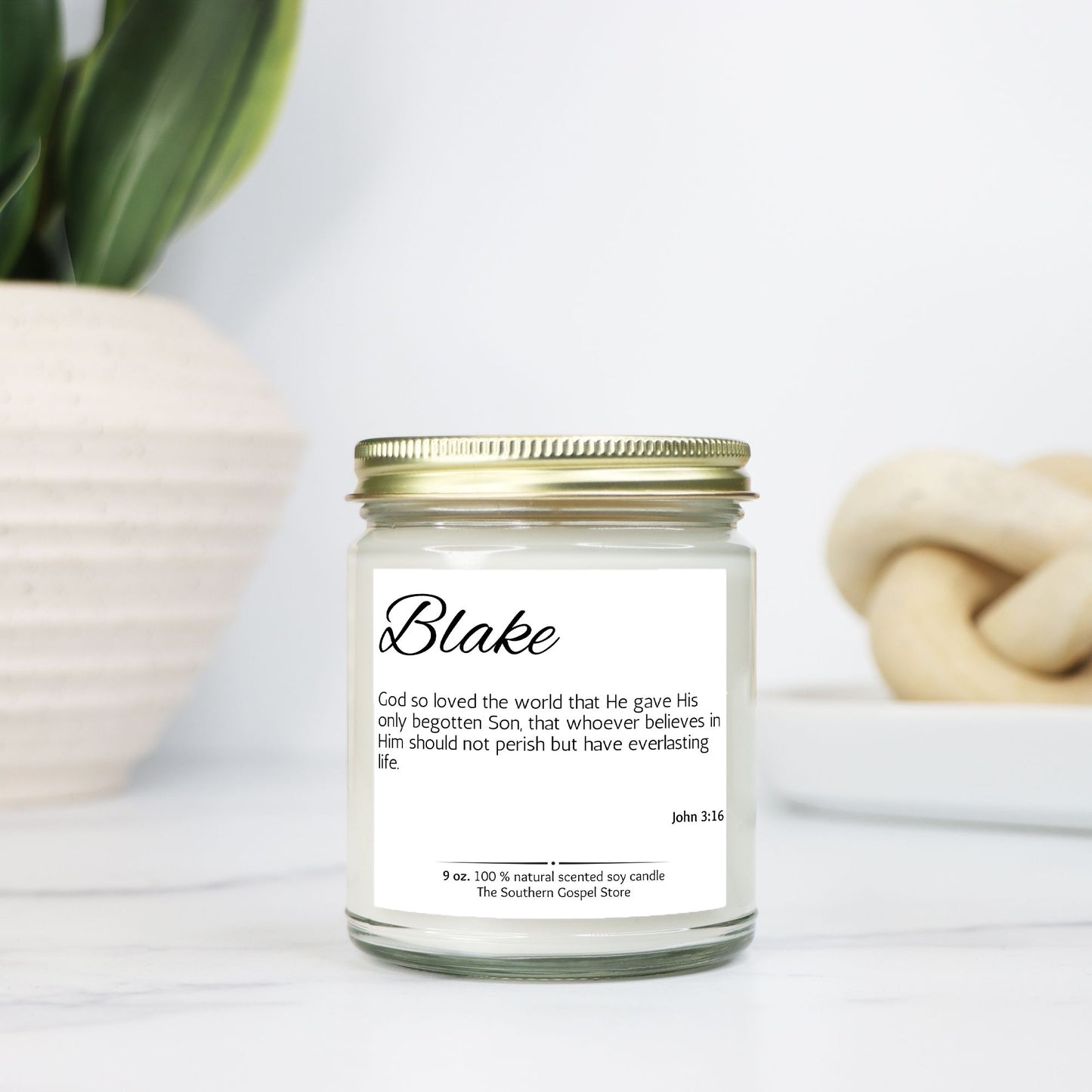 Custom Name & Verse Candle Clear Jar 9oz