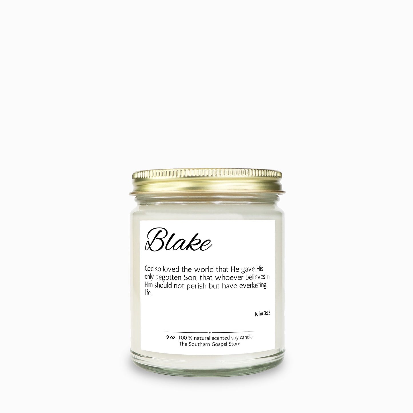 Custom Name & Verse Candle Clear Jar 9oz