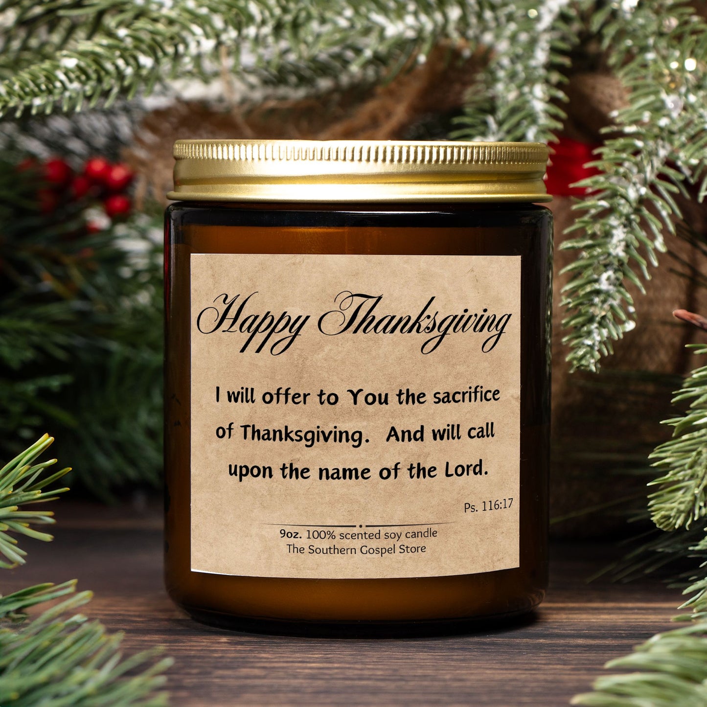 The Sacrifice Of Thanksgiving Candle Amber Jar 9oz