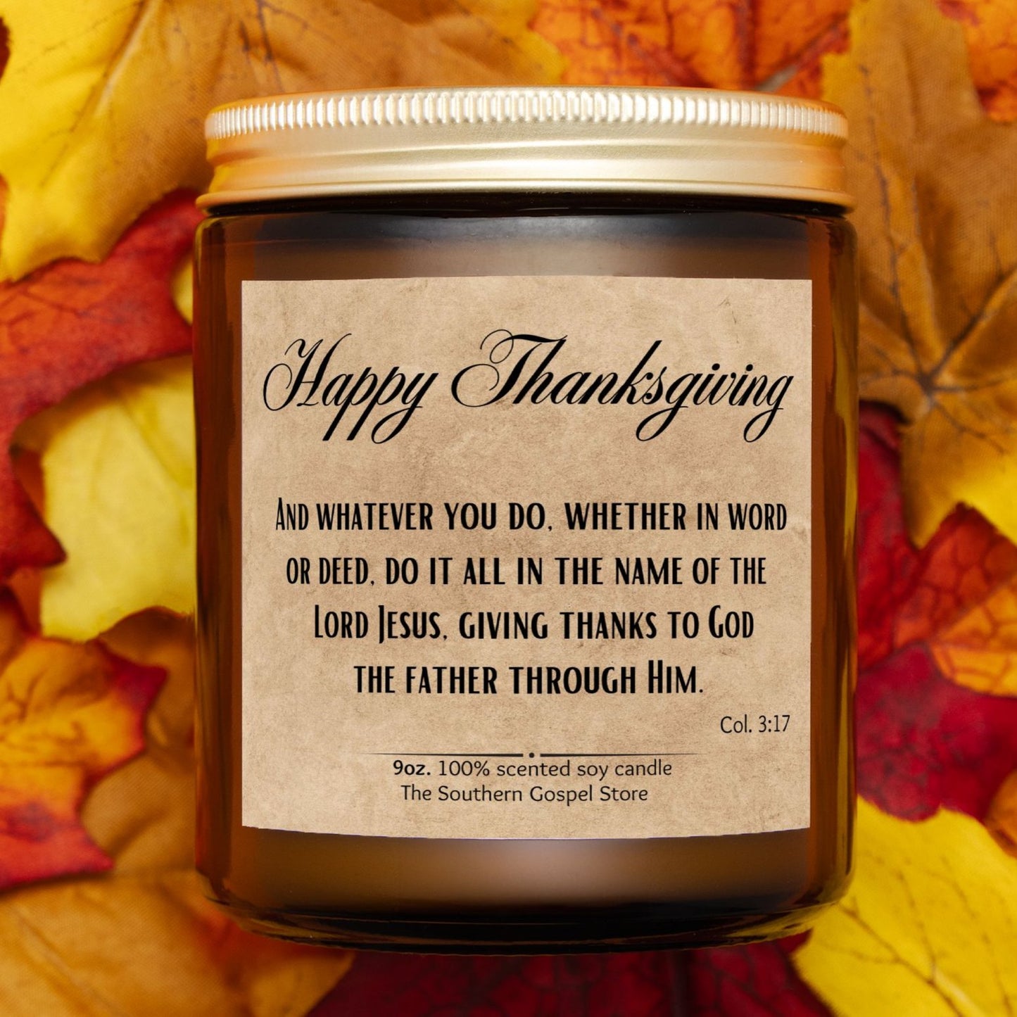 And Whatever You Do Thanksgiving Candle Amber Jar 9oz