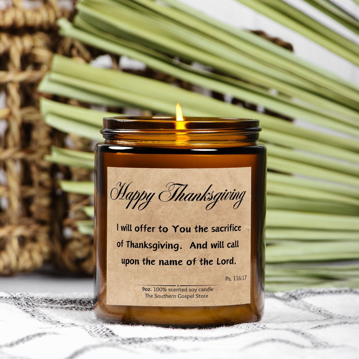 The Sacrifice Of Thanksgiving Candle Amber Jar 9oz