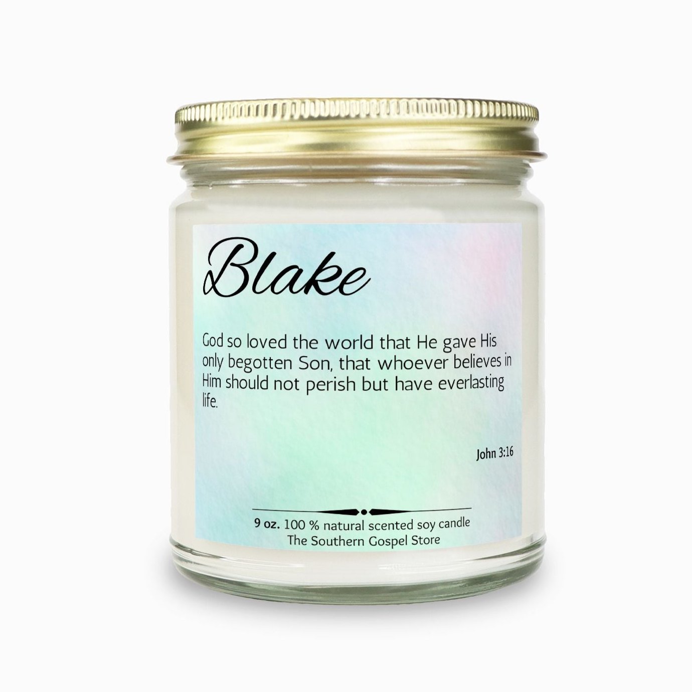 Custom Name & Verse Candle Clear Jar-9oz