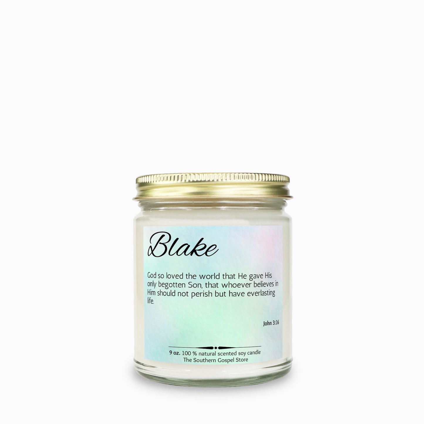 Custom Name & Verse Candle Clear Jar-9oz