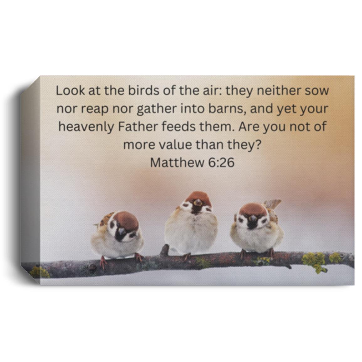 Matt. 6:26 - Deluxe Landscape Canvas 1.5in Frame