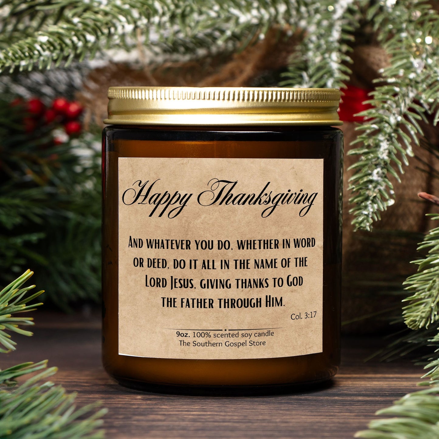And Whatever You Do Thanksgiving Candle Amber Jar 9oz