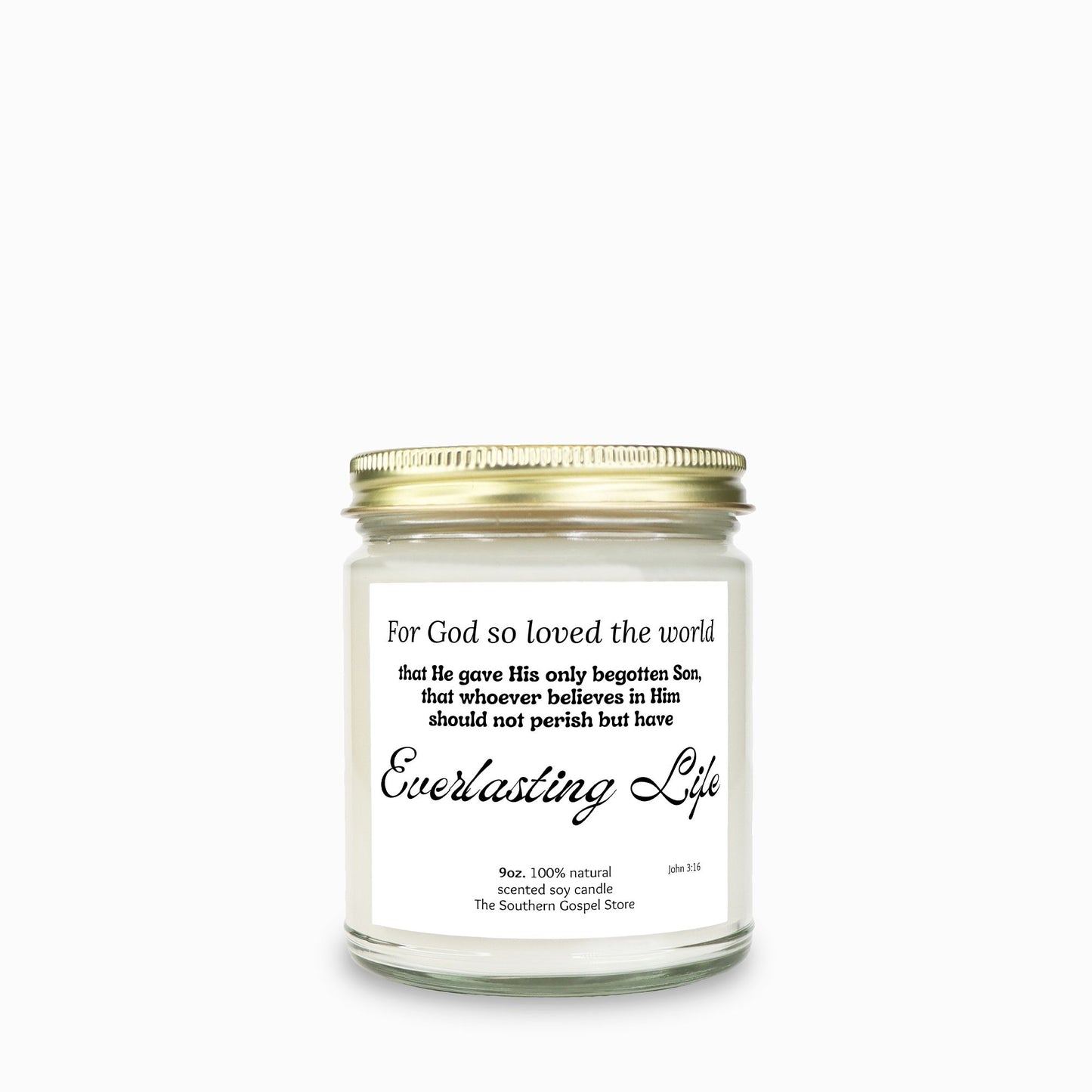 For God So Loved The World - John 3:16 Candle Clear Jar 9oz