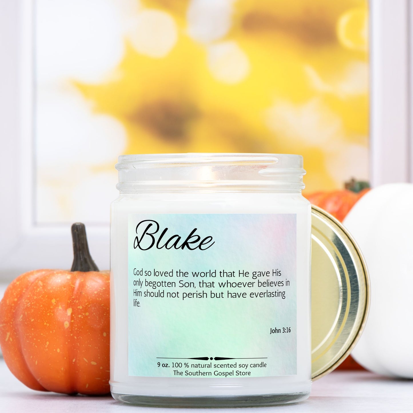 Custom Name & Verse Candle Clear Jar-9oz