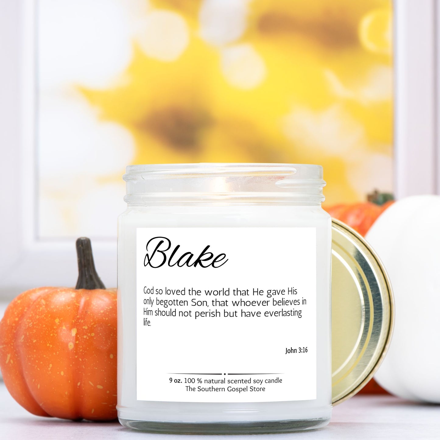 Custom Name & Verse Candle Clear Jar 9oz