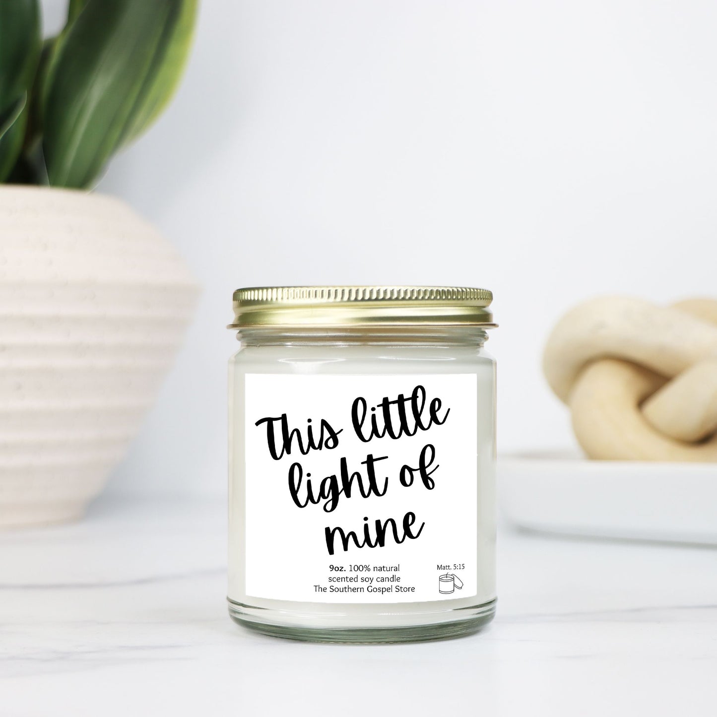 This Little Light Of Mine Candle Clear Jar  9oz