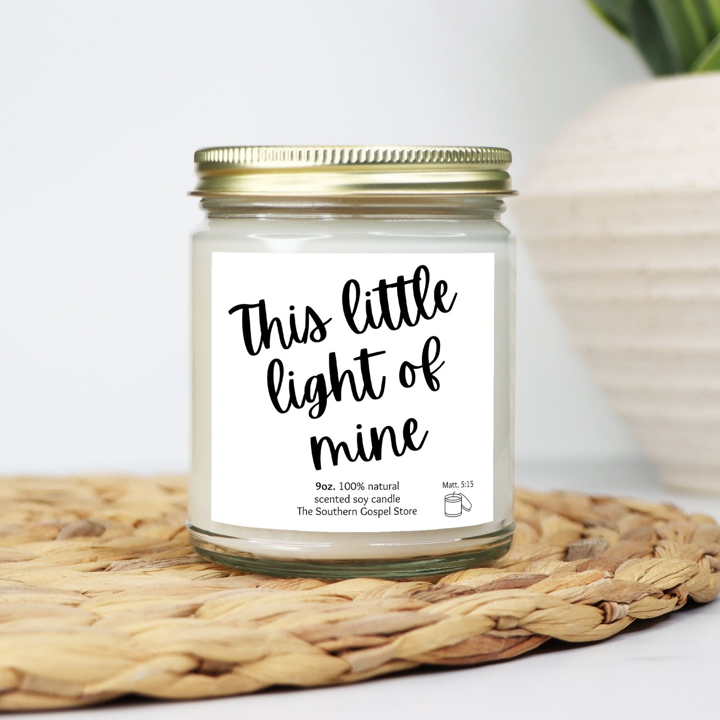 This Little Light Of Mine Candle Clear Jar  9oz