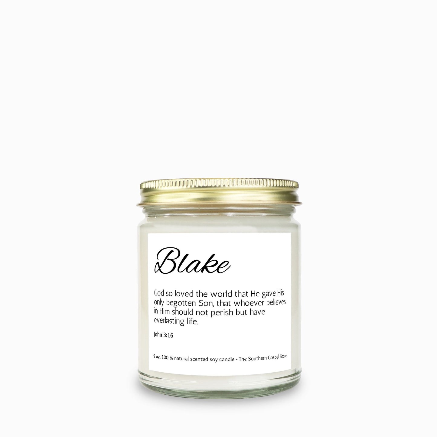 Custom Name & Verse Candle Clear Jar 9oz