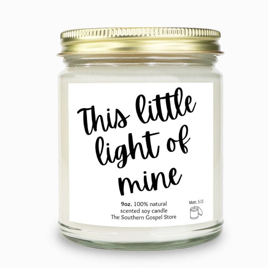 This Little Light Of Mine Candle Clear Jar  9oz