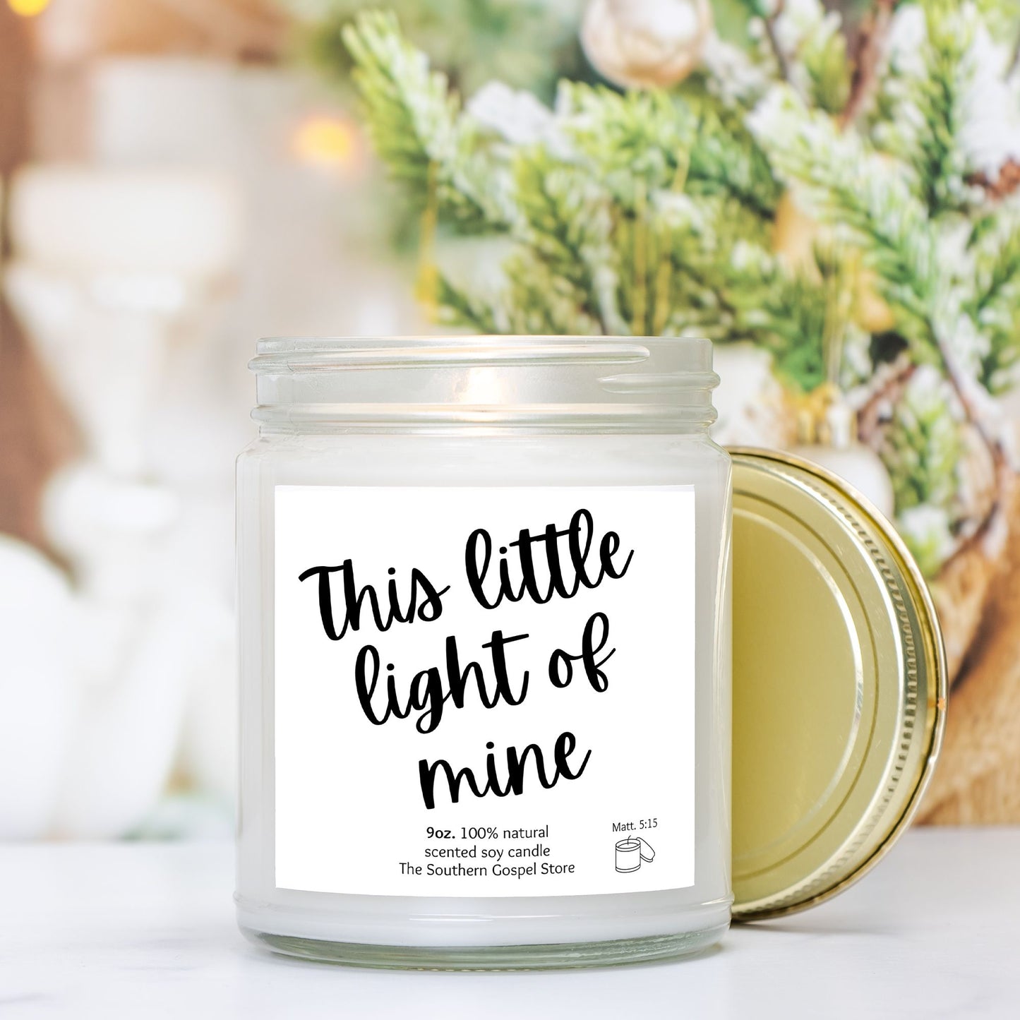 This Little Light Of Mine Candle Clear Jar  9oz